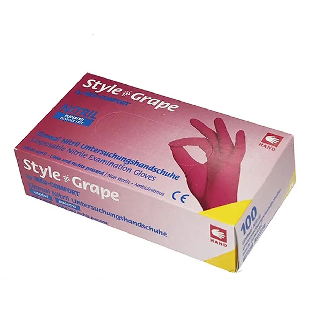 Рукавички нітрилові Style Grape (Стайл Грейп), бордові, розмір XS, 100 шт. (AMPri)