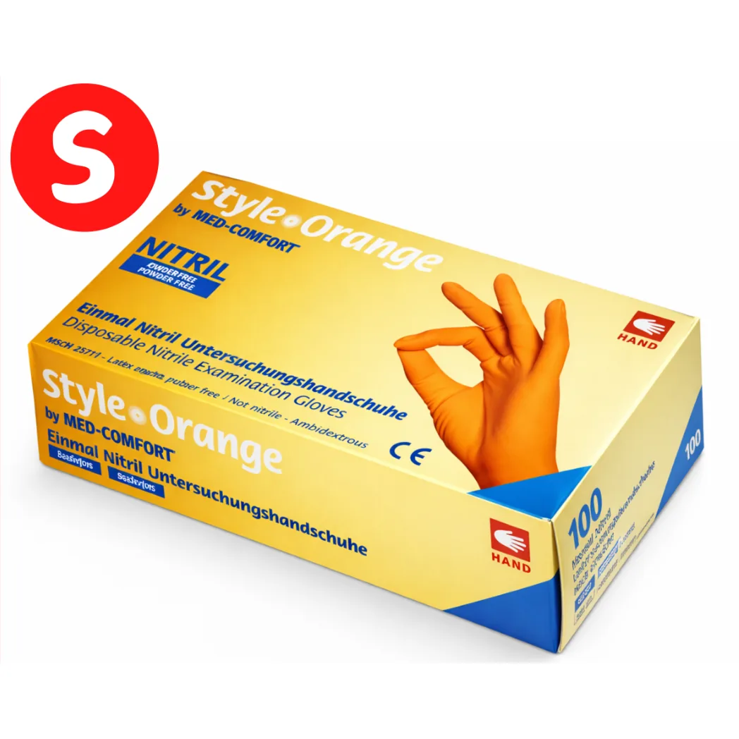 Рукавички нітрилові Style Orange (Стайл Орандж), помаранчеві, розмір S, 100 шт. (AMPri)