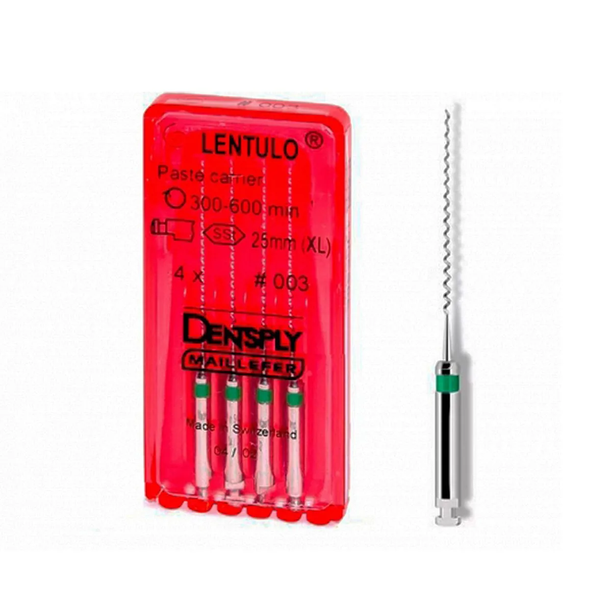 Каналонаповнювач Lentulo (Лентуло) № 003, довжина 25 мм, 4 шт. в упаковці (Dentsply Sirona)