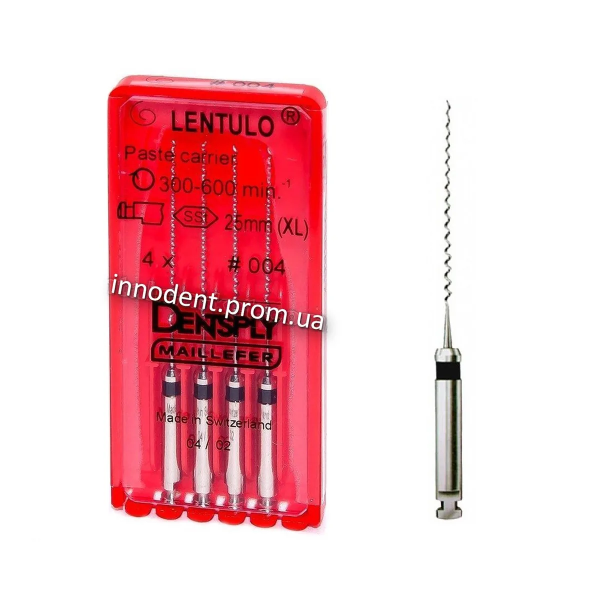 Каналонаповнювач Lentulo (Лентуло) № 004, довжина 25 мм, 4 шт. в упаковці (Dentsply Sirona)