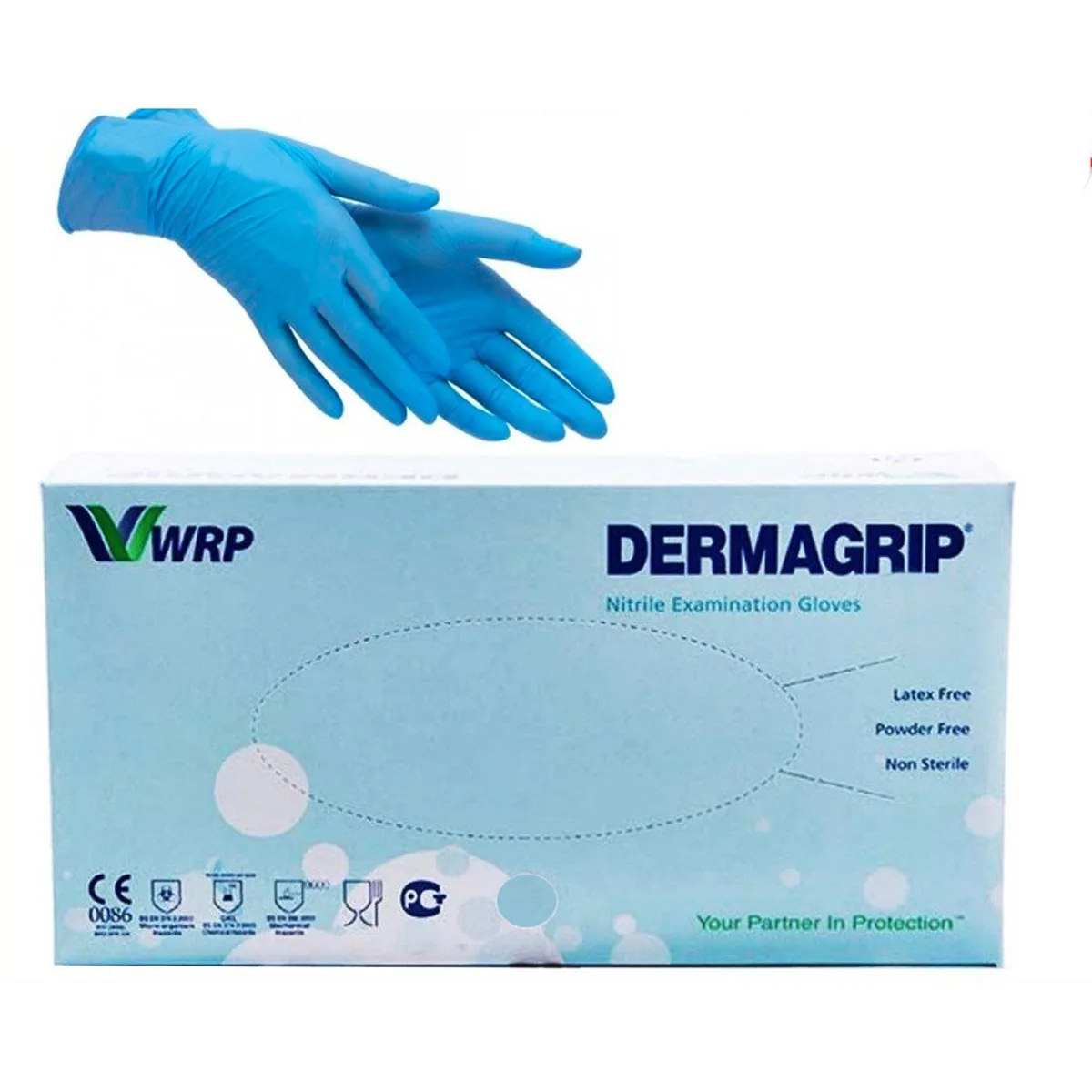Рукавички нітрилові Dermagrip Nitrile (Дермагрип Нітрайл), щільні, розмір M, 100 шт (WRP)