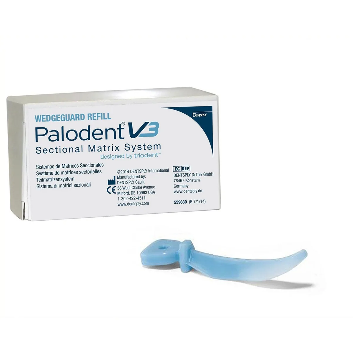 Клини Palodent V3 Wedges (Палодент), блакитні, середні, 100 шт. (Dentsply Sirona)
