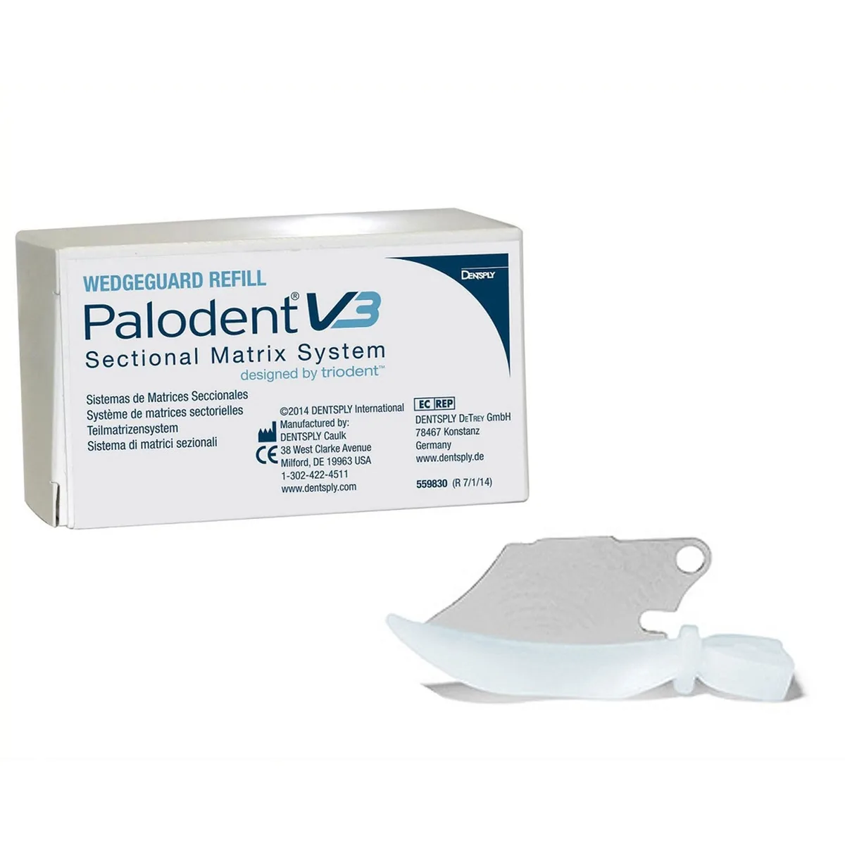 Клини Palodent V3 Wedges Guard (Палодент) із захисним бар'єром, білі, великі, 50 шт. (Dentsply Sirona)