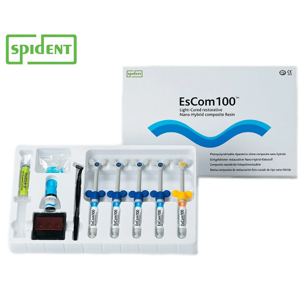 Набір композиту наногібридного світлотвердіючого EsCom 100 (ЕсКом 100), кольори A1, A2, A3, A3.5, B2 (SPIDENT)