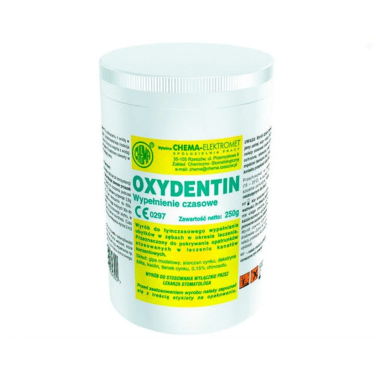 Дентин паста антисептична водна з хінозолом Oxydentin (Оксидентин), банка 250 г (Chema)
