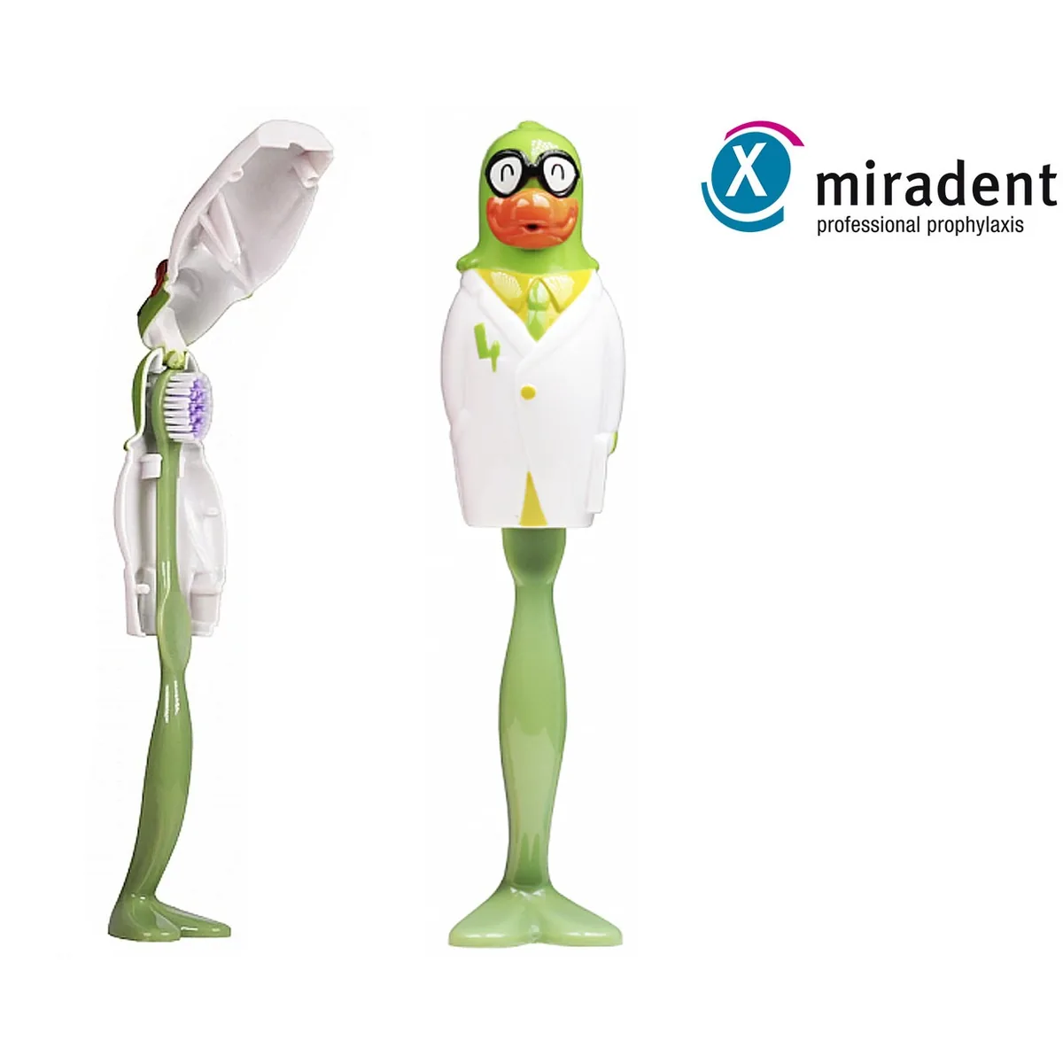 Дитяча зубна щітка Miradent Kid's Brush (Мірадент Кідс Браш) «Папуга», з захисним футляром (Miradent)
