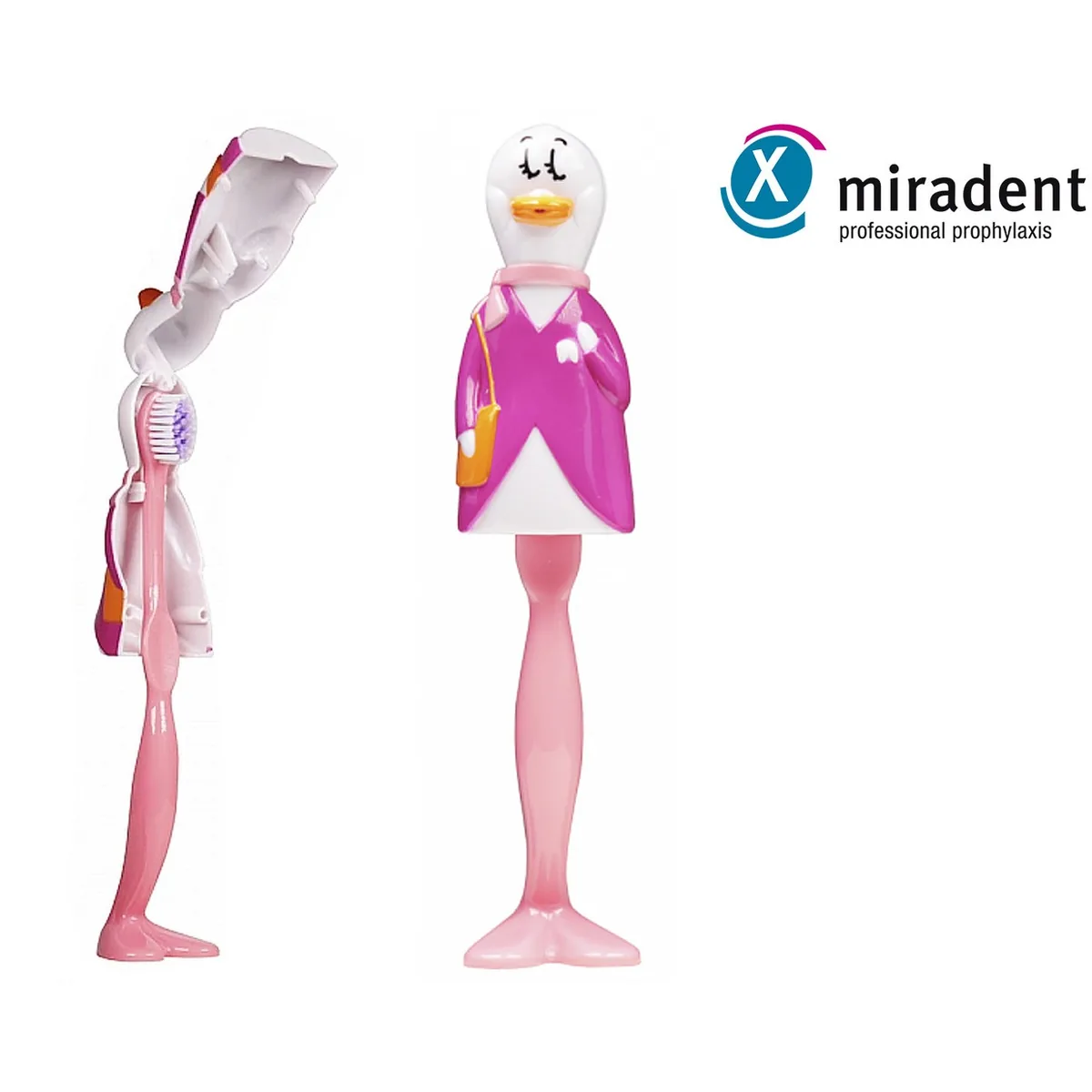 Дитяча зубна щітка Miradent Kid's Brush (Мірадент Кідс Браш) «Качечка Lady Ally», з захисним футляром (Miradent)