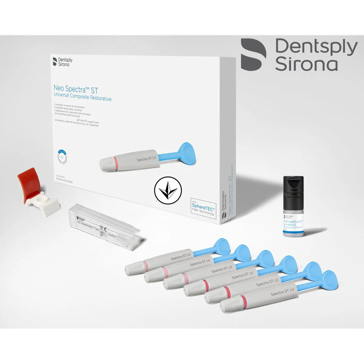 Композит Neo Spectra LV ST (Нео Спектра ЛВ СТ) набір INTRO KIT, низька в'язкість, 5 шприців по 3 г: А1, А2, А3, А3.5, А4 + бонд (Dentsply Sirona)