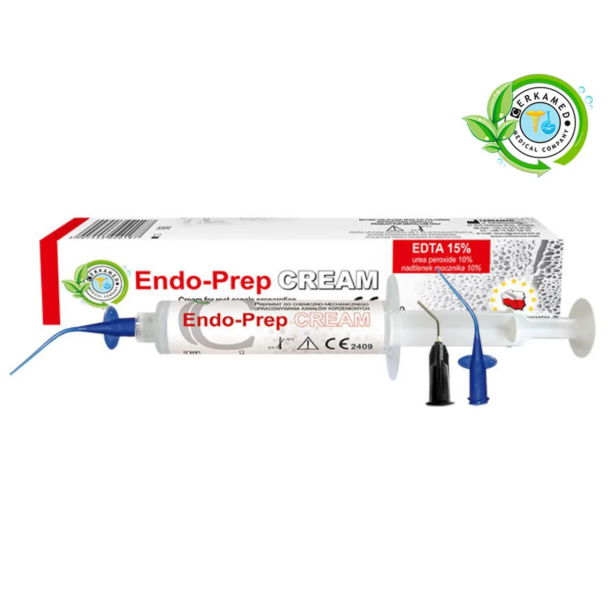 Гель Endo-Prep Cream (Ендо-Преп Крем) з ЕДТА для хіміко-механічної обробки кореневих каналів, обʼєм 5 мл (Cerkamed)
