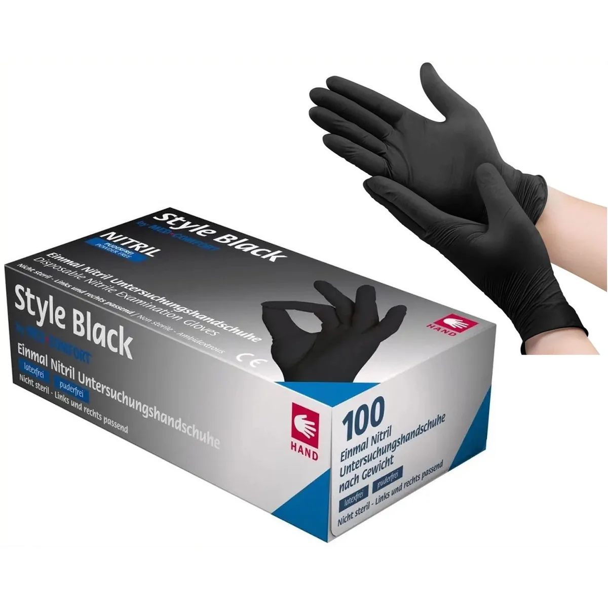Рукавички нітрилові Style Black (Стайл Блек), чорні, розмір S, 100 шт. (AMPri)
