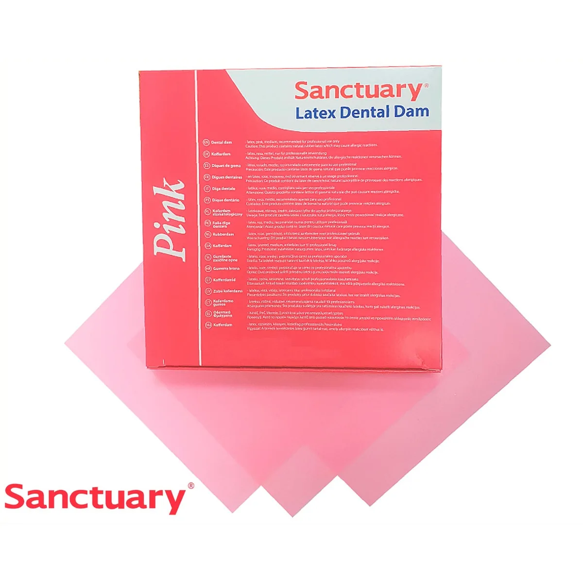 Хустки для кофердаму Dental Dam (Дентал Дам), колір рожевий, товщина середня (Sanctuary Series)