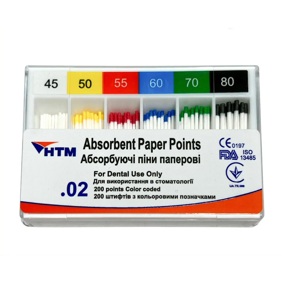 Паперові штифти конусності .02, розмір 45-80 (HTM)