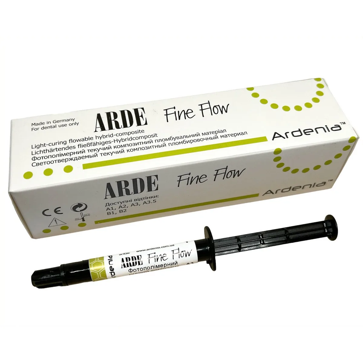 Arde Fine Flow (Арде Файн Флоу), відтінок А3, рідкотекучий композит, шприц 3.4 г (Ardenia)