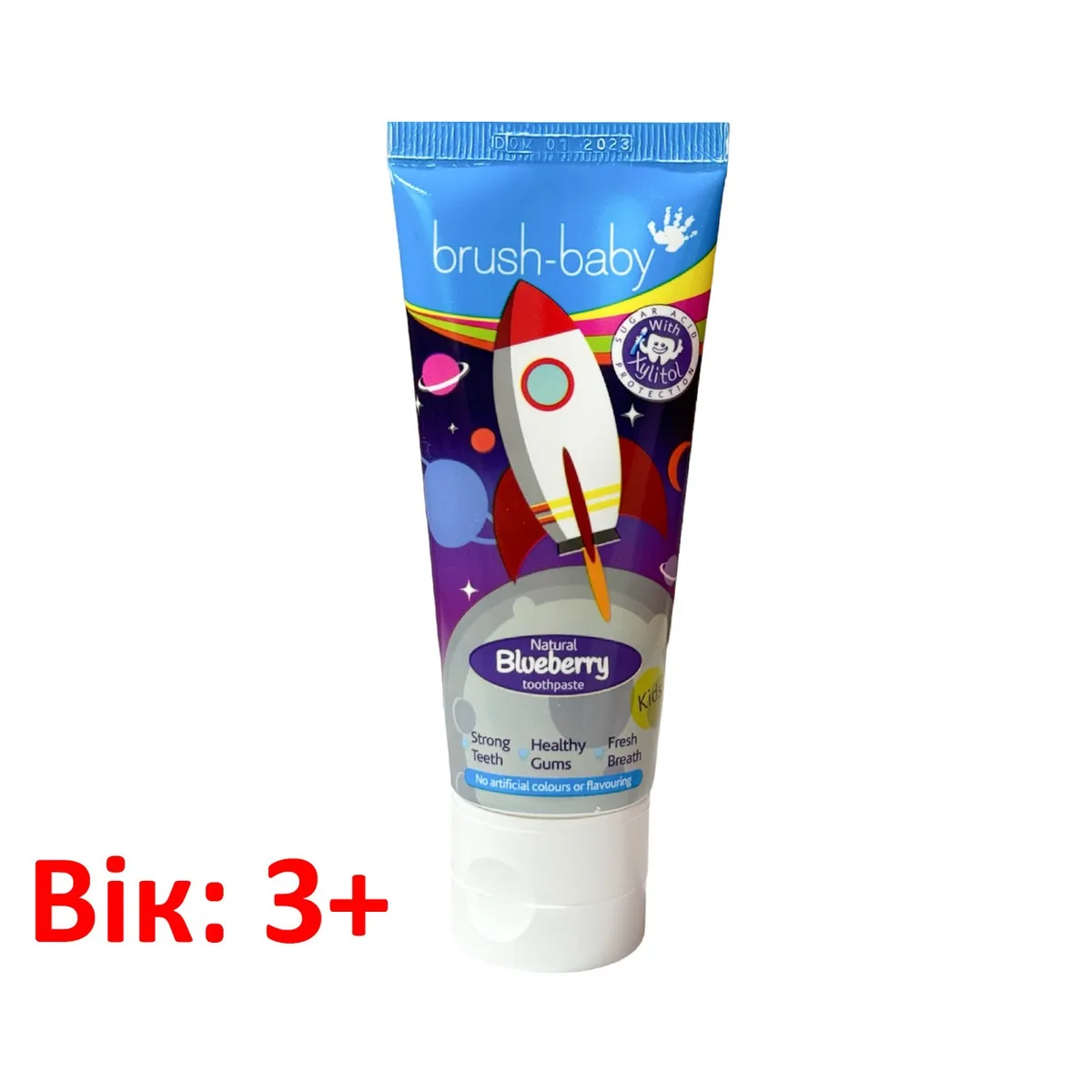 Дитяча зубна паста з ксилітолом Brush-Baby (Браш-Бейбі), від 3 років, смак чорниця, 50 мл (Brushbaby Ltd)