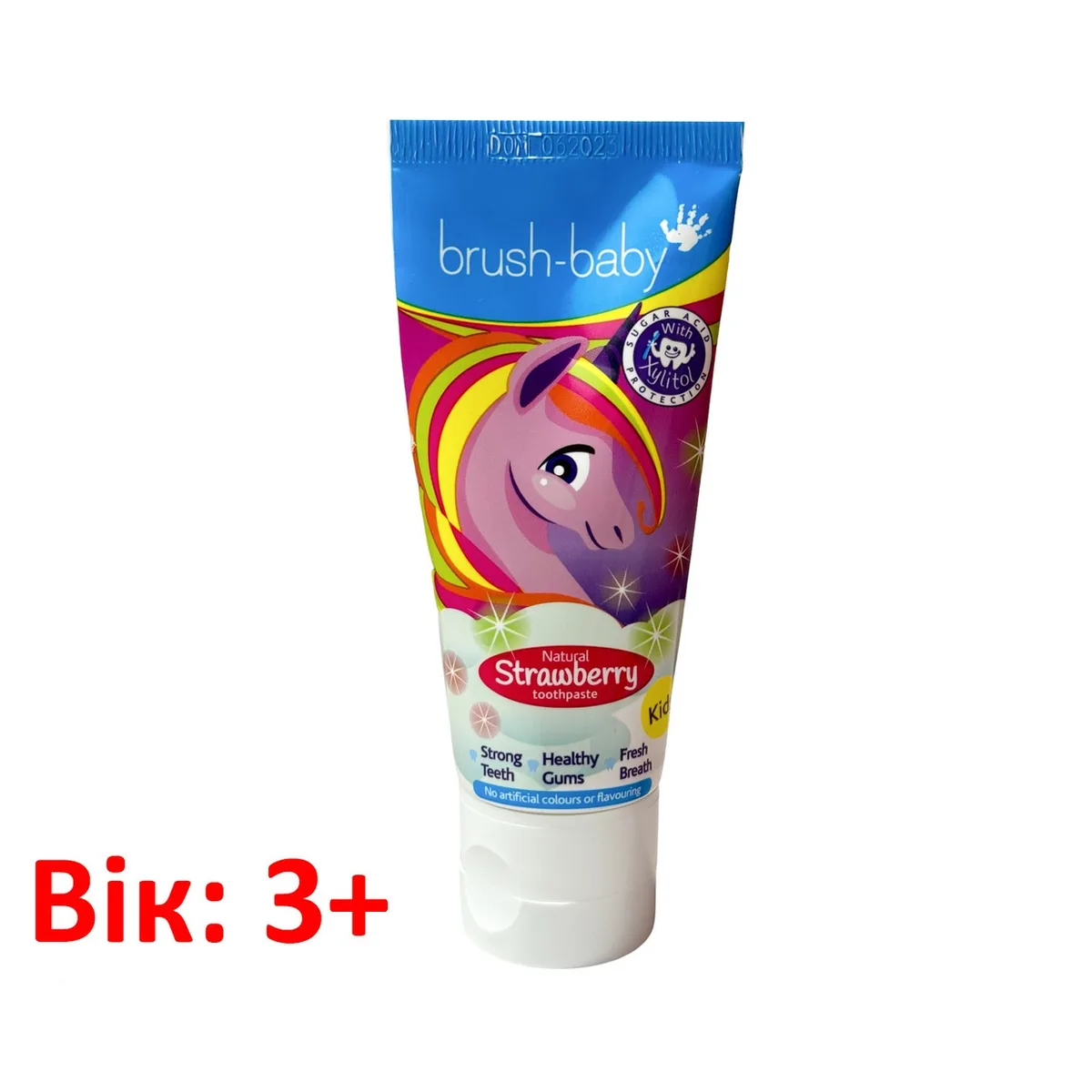 Дитяча зубна паста з ксилітолом Brush-Baby (Браш-Бейбі), від 3 років, смак полуниця, 50 мл (Brushbaby Ltd)