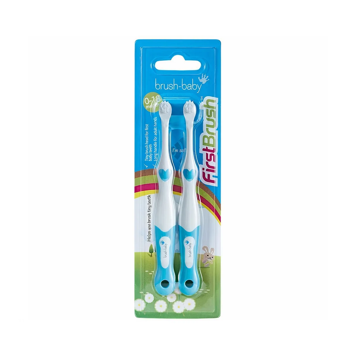 Дитяча зубна щітка FirstBrush (ФьорстБраш), колір блакитний, 0-18 міс., 2 шт (Brushbaby Ltd)