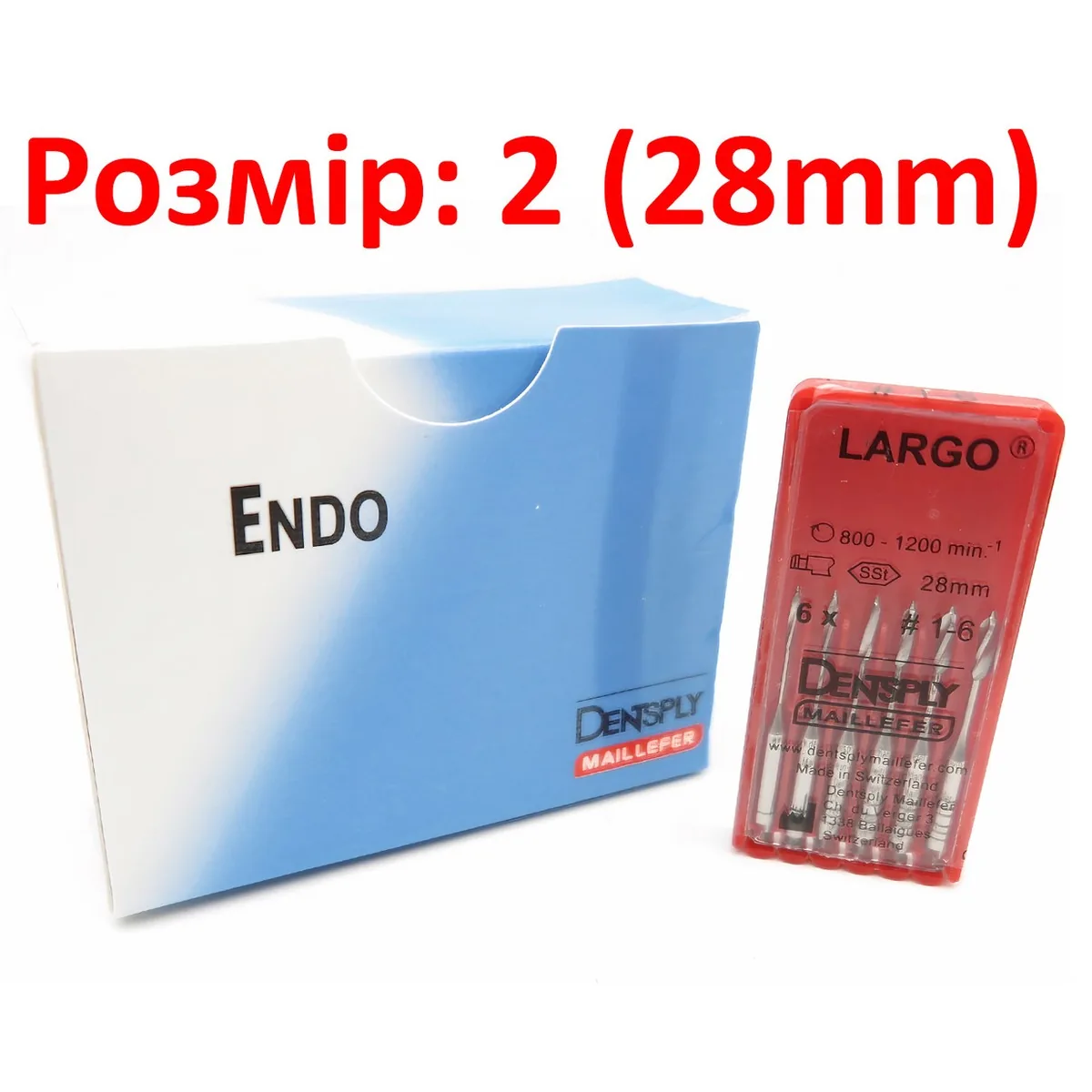Кореневі розгортки Largo (Ларго) №2, довжина 28 мм, упаковка 6 шт (Dentsply Sirona)