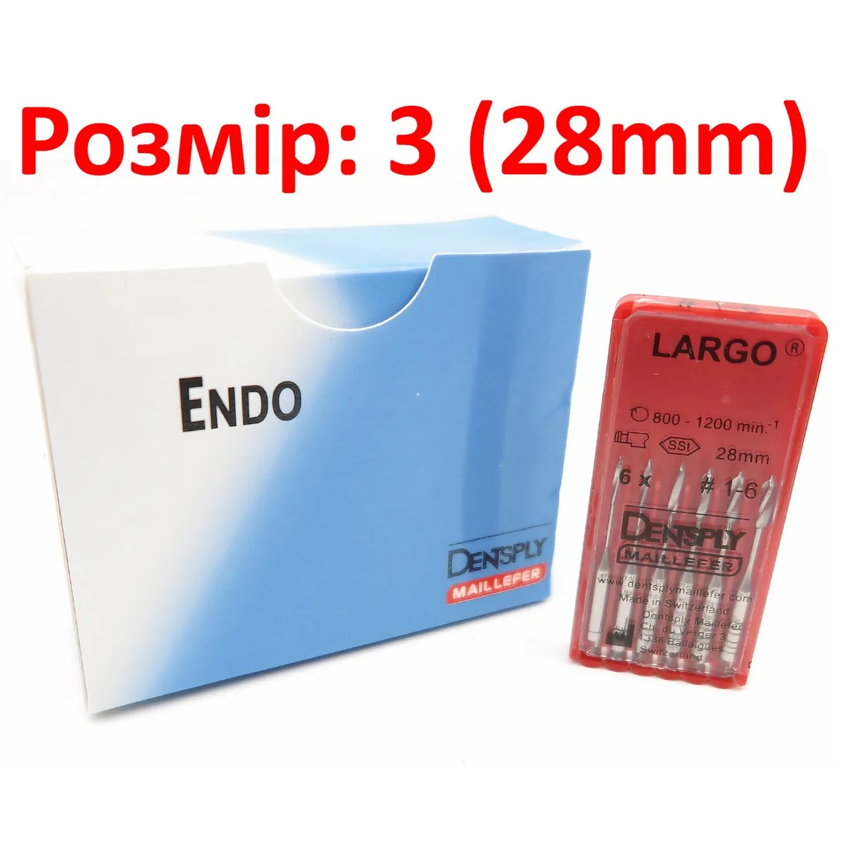 Кореневі розгортки Largo (Ларго) №3, довжина 28 мм, упаковка 6 шт (Dentsply Sirona)