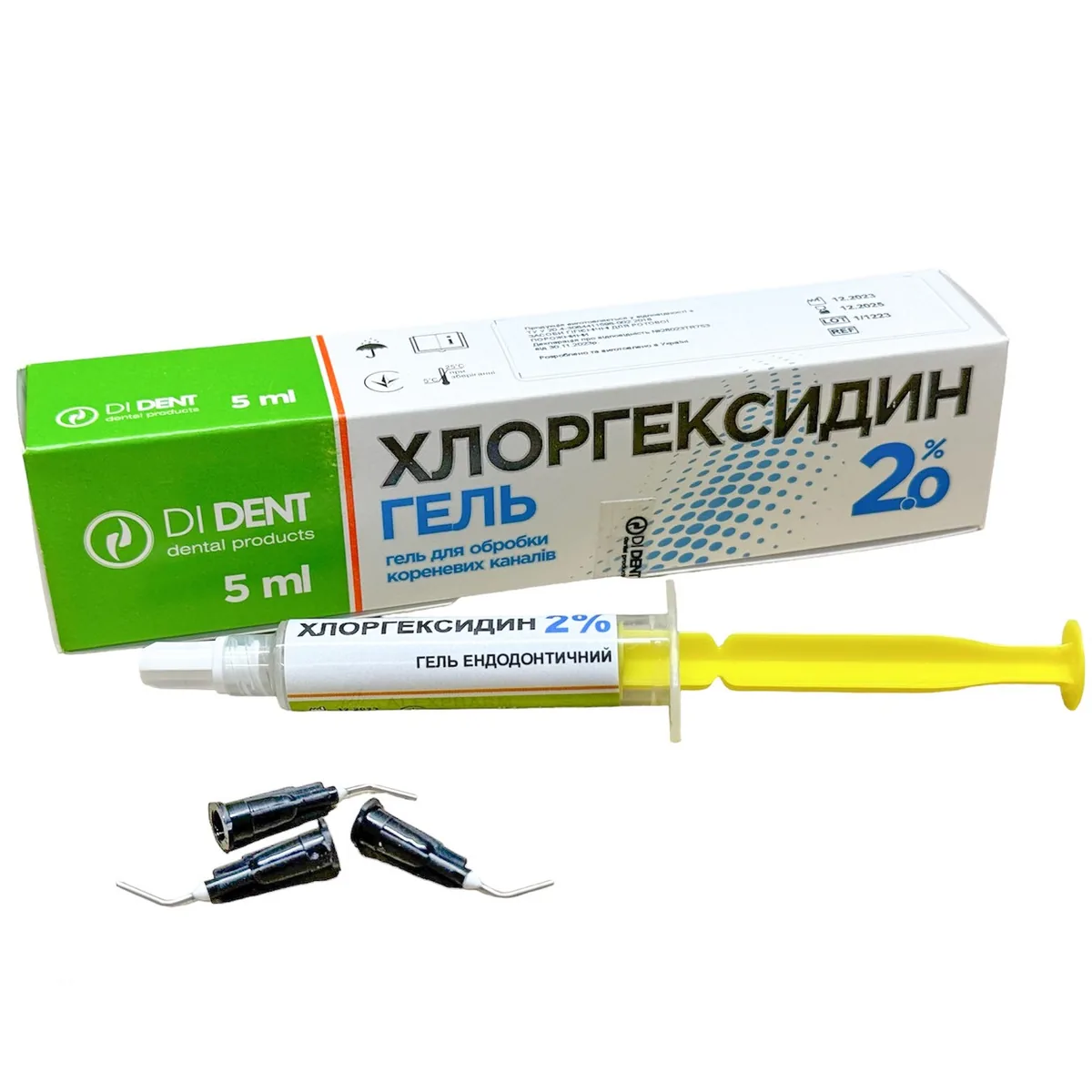 Гель хлоргексидину для промивання кореневих каналів, концентрація 2%, 5 мл (DiDent)