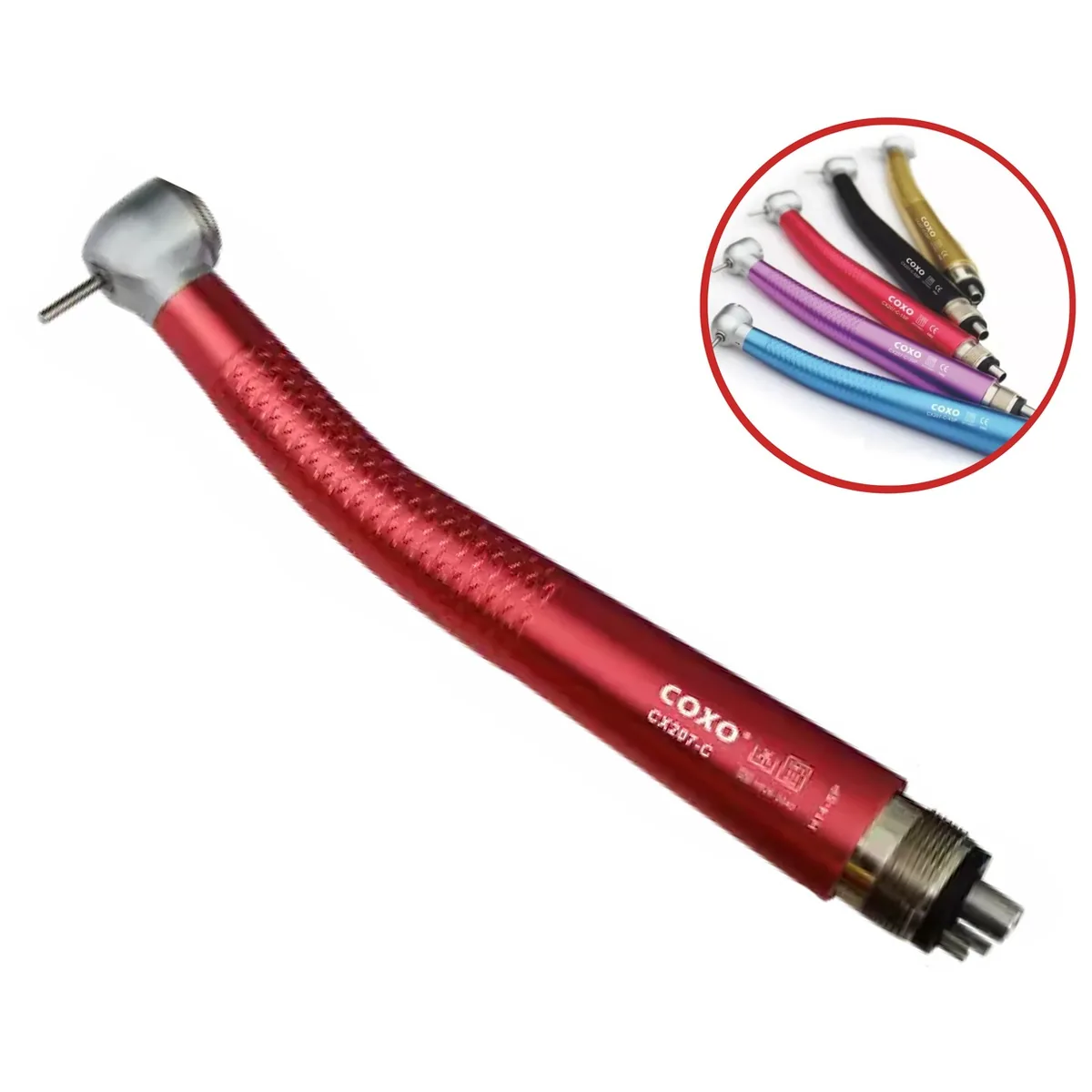 Ортопедичний турбінний наконечник CX207-C H14-1TP, колір червоний (COXO)