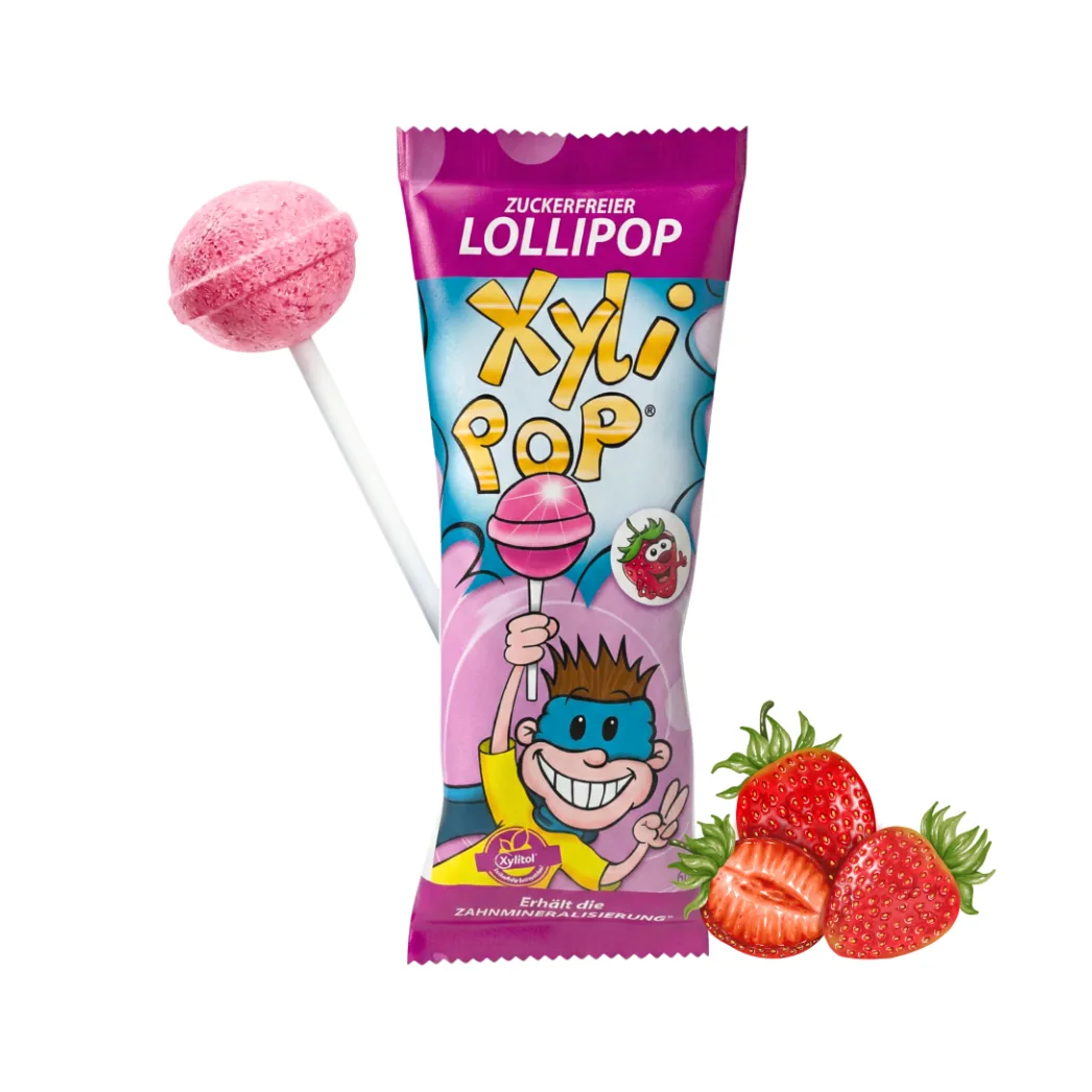 Льодяник зі 100% ксилітом XyliPOP Lollipop (КсиліПОП Лоліпоп), смак полуниця (Hager&Werken)
