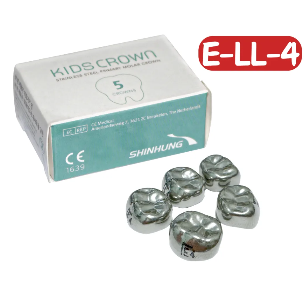Дитячі коронки Kids Crown Primary Molar Crown (Кідс Краун Праймарі Молар Краун), нижня ліва E-LL-4, 5 шт. (SHINHUNG)