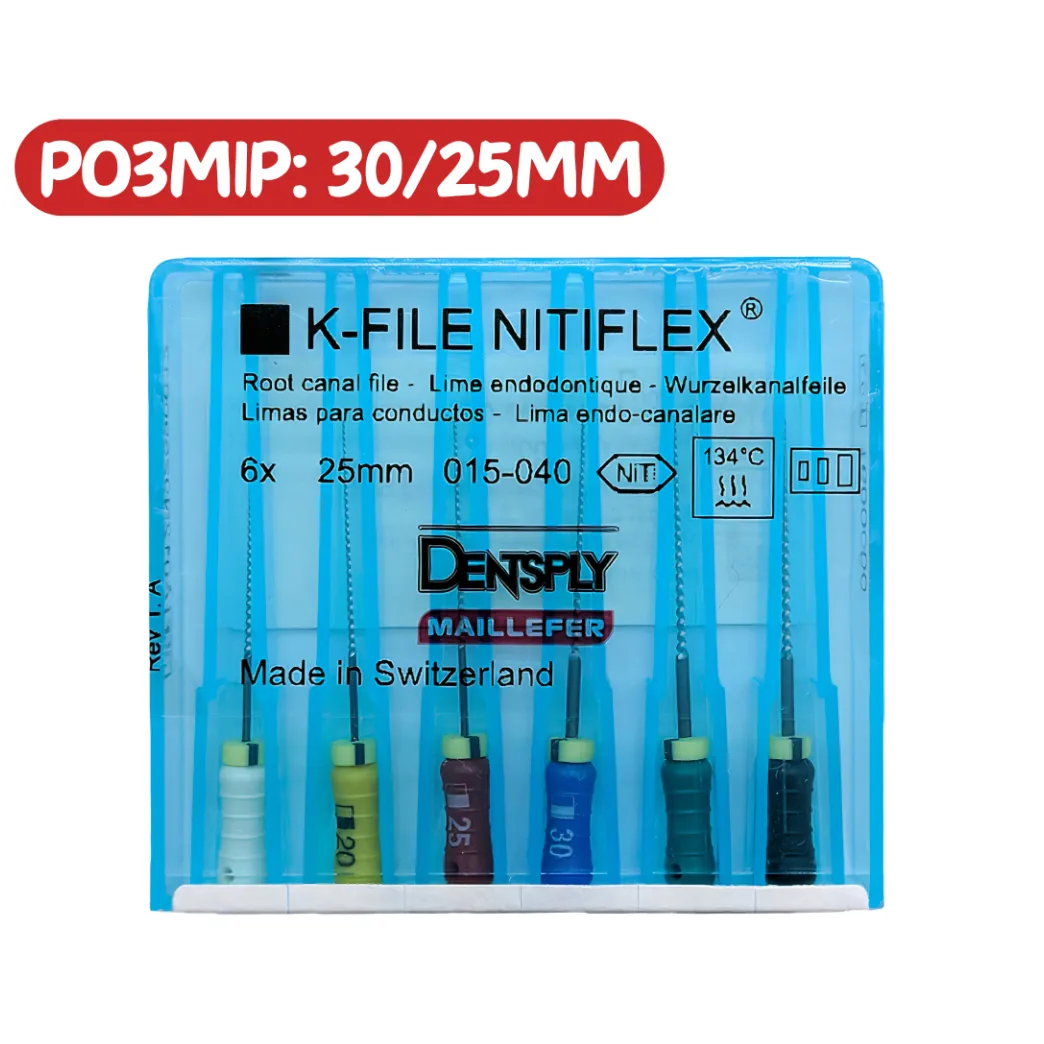Ендодонтичний інструмент K-File Nitiflex (Нітіфлекс) №30, довжина 25 мм, 6 шт. (Dentsply Sirona)