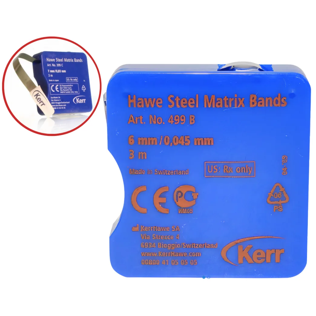 Металева матриця в рулоні Kerr Hawe Steel Matrices (Кер Гав Стіл Матрісіз), артикул 499B, довжина 3 м, ширина 6 мм, товщина 0,045 мм (Kerr)
