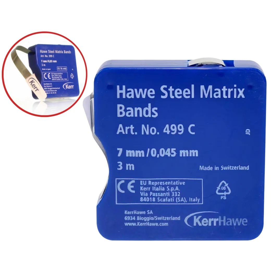 Металева матриця в рулоні Kerr Hawe Steel Matrices (Кер Гав Стіл Матрісіз), артикул 499C, довжина 3 м, ширина 7 мм, товщина 0,045 мм (Kerr)