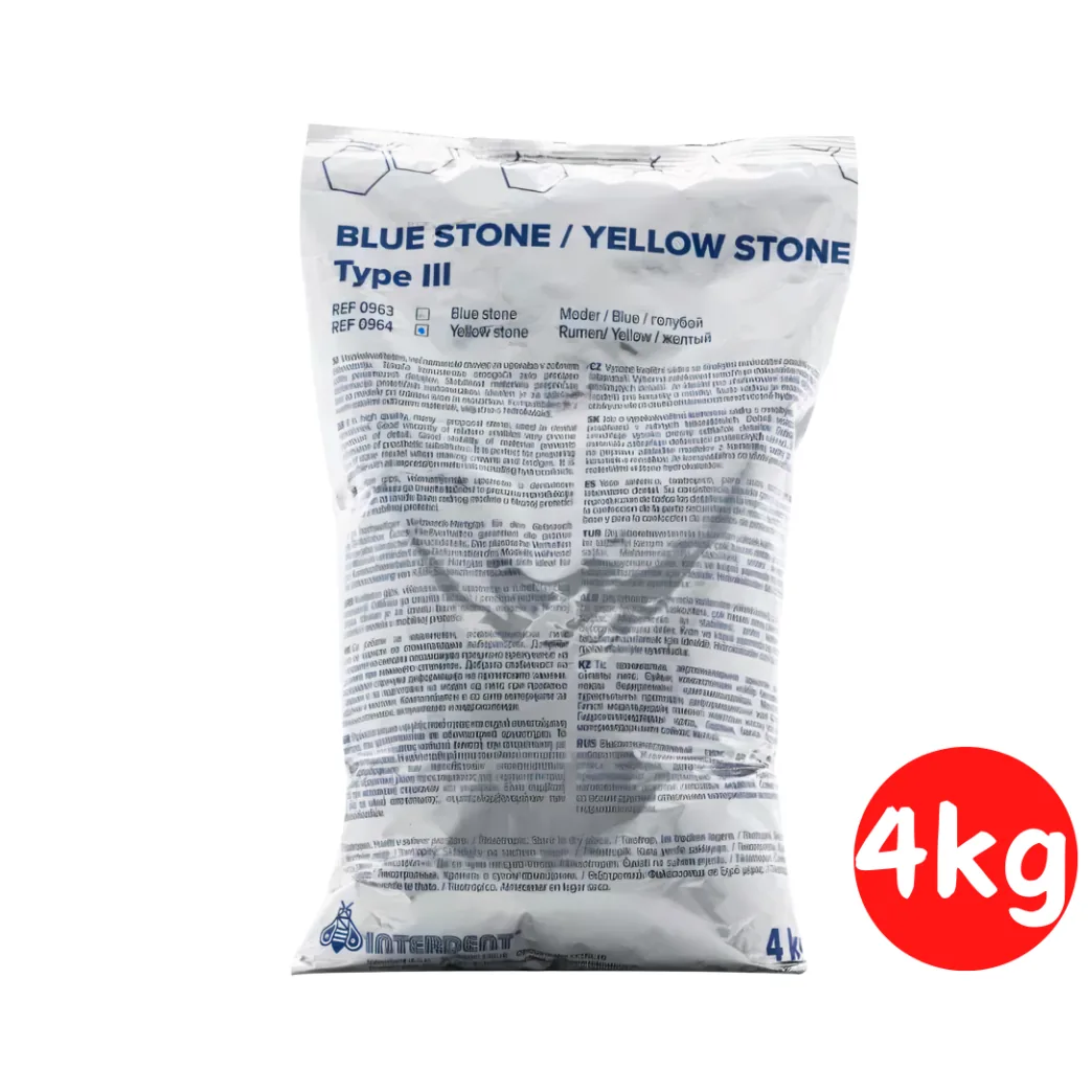 Зуботехнічний гіпс Blue Stone (Блю Стоун), тип 3, колір жовтий, цокольний (Interdent)