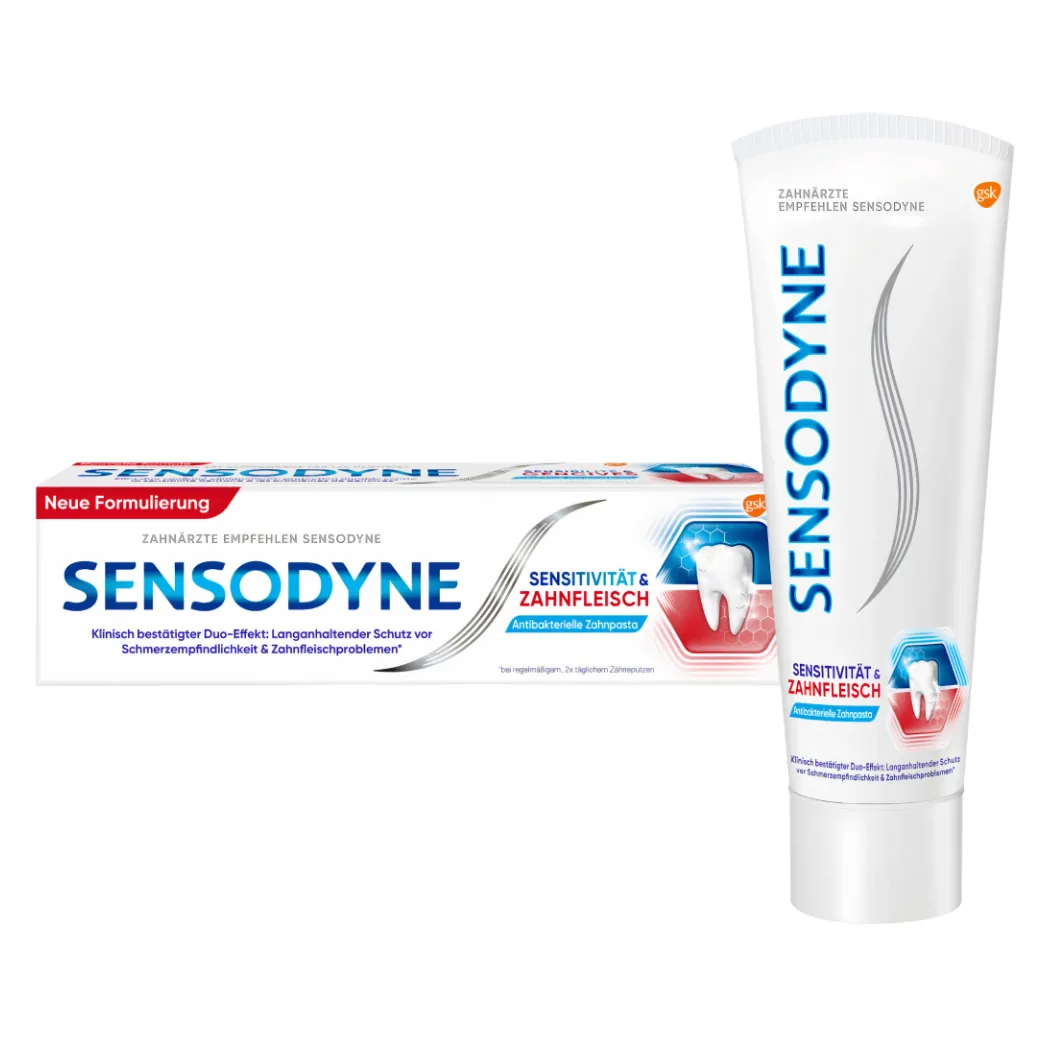 Зубна паста серії Sensodyne (Сенсодин) «Чутливість та Ясна», обʼєм 75 мл (GSK)