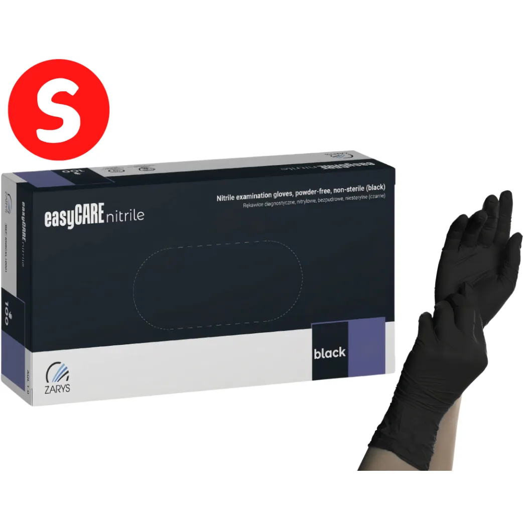 Рукавички нітрилові EasyCare Black (Ізікеа Блек), чорні, розмір S, 100 шт. (Zarys)