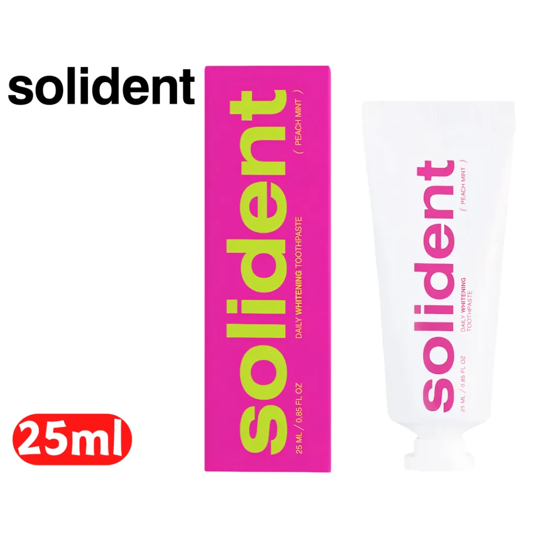 Щоденна відбілювальна зубна паста Solident (Солідент) Peach Mint (персик-м'ята), 25 мл (Solident)