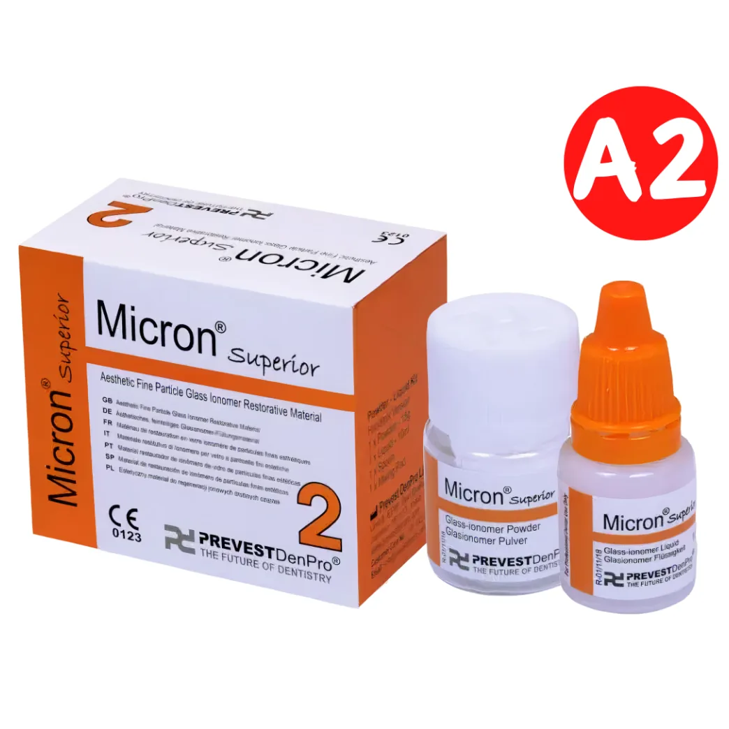Цемент склоіономерний рентгеноконтрастний Micron Superior, колір А2, 15 г + 10 мл (Prevest DenPro)