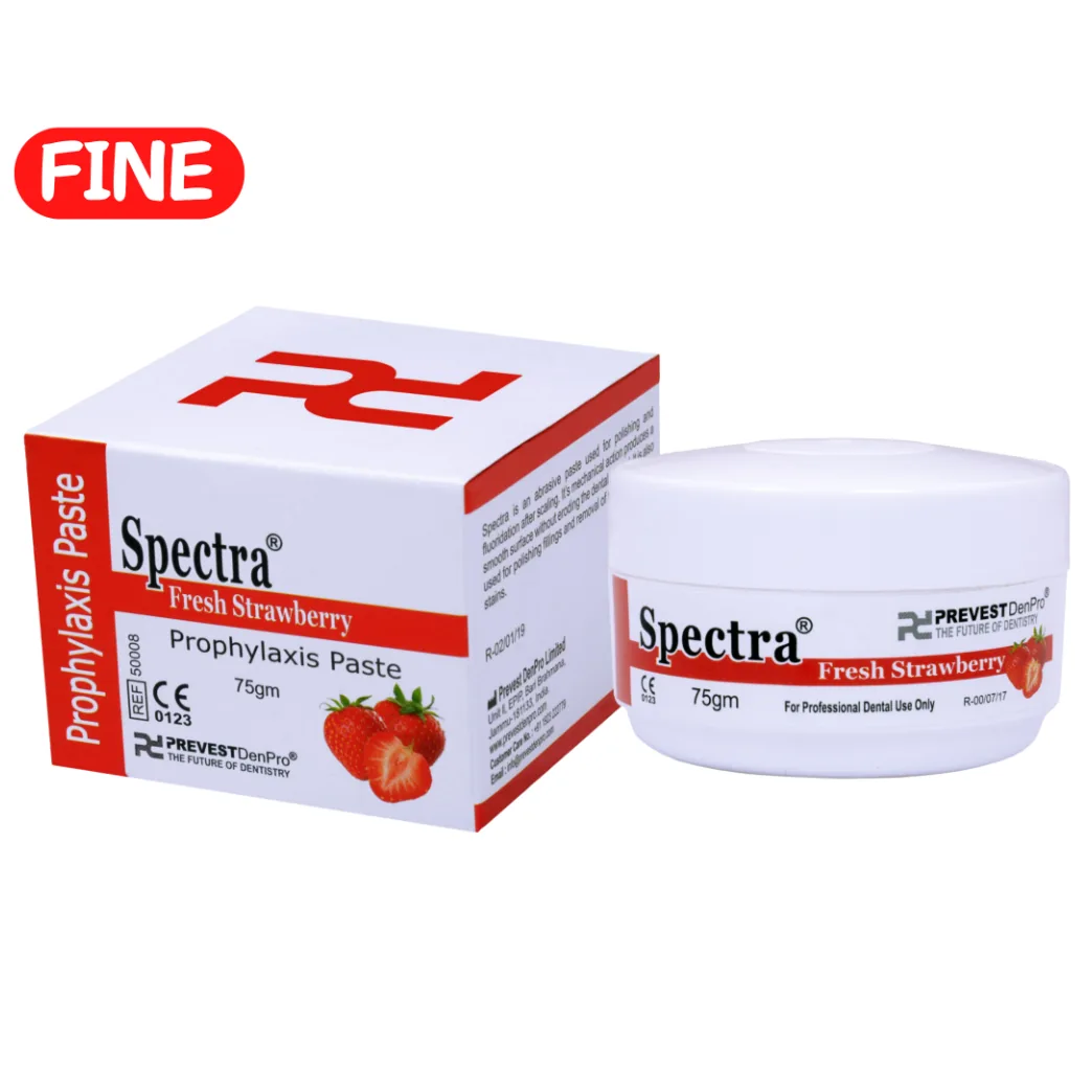 Паста абразивна Spectra (Спектра) FINE для полірування та фторування зубів, смак полуничний, 75 г (Prevest DenPro)