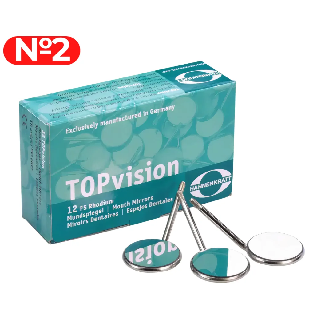 Плоске стоматологічне дзеркало TOPvision FS Rhodium (ТОПвіжн ЕфЕс Родіум) з родієвим покриттям, №2 (Hahnenkratt)