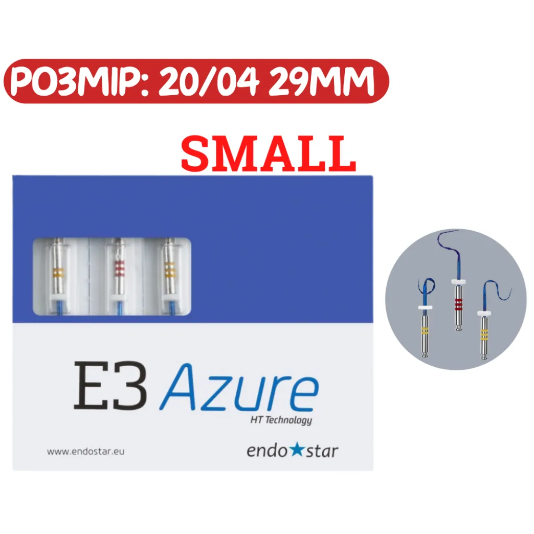 Набір файлів для ендодонтії Endostar E3 Azure Small (Ендостар Е3 Ажур Смол), розмір 20/04, 29 мм (Poldent)