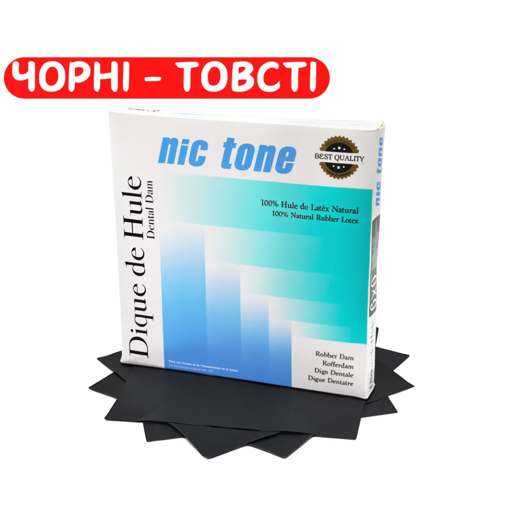 Хустки для кофердама NIC Tone Dental Dam (Нік Тон Дентал Дем), колір чорний, товщина товста (MDC DENTAL)