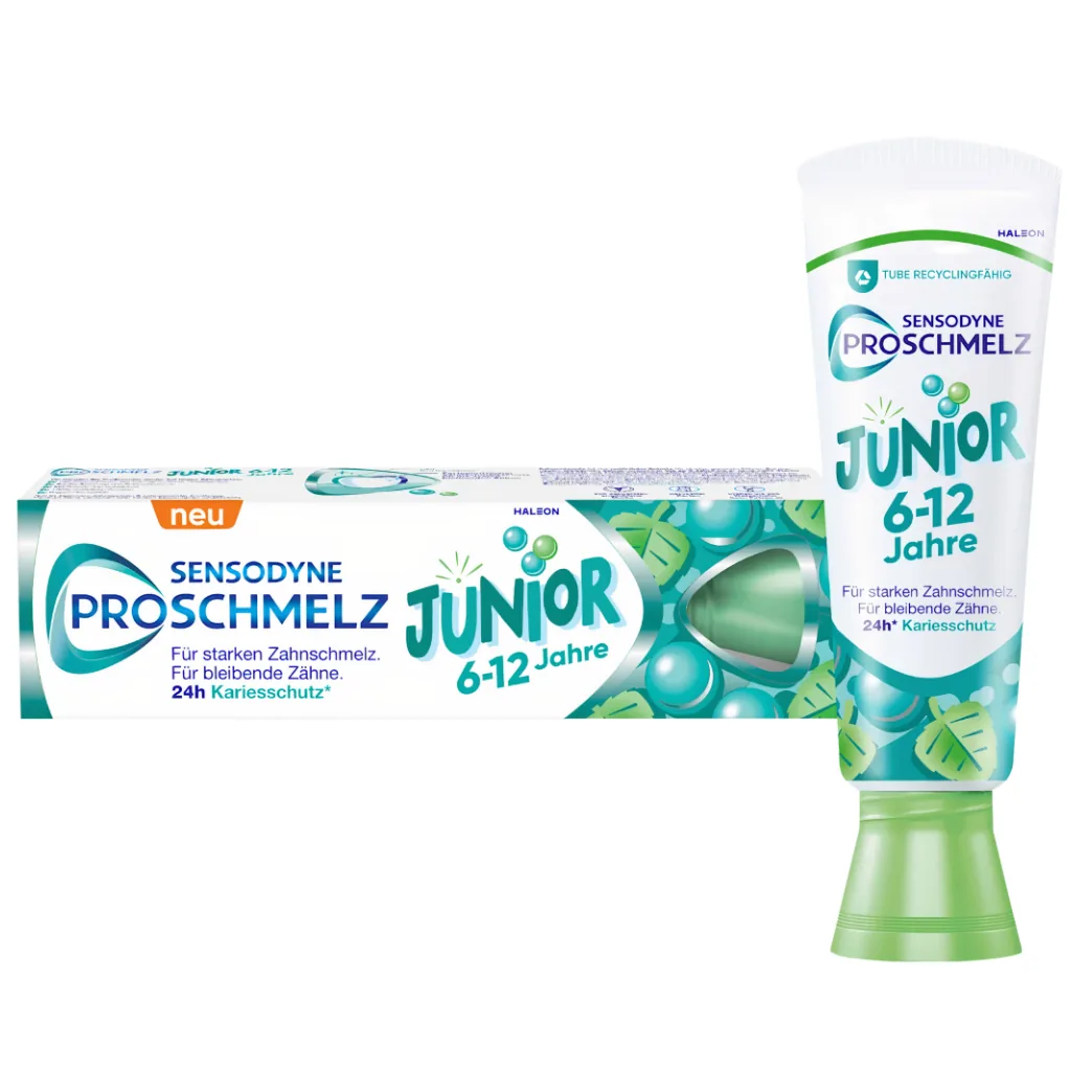 Дитяча зубна паста Sensodyne ProSchmelz Junior (Сенсодин ПроШмельц Джуніор), 6-12 років, 75 мл (GSK)