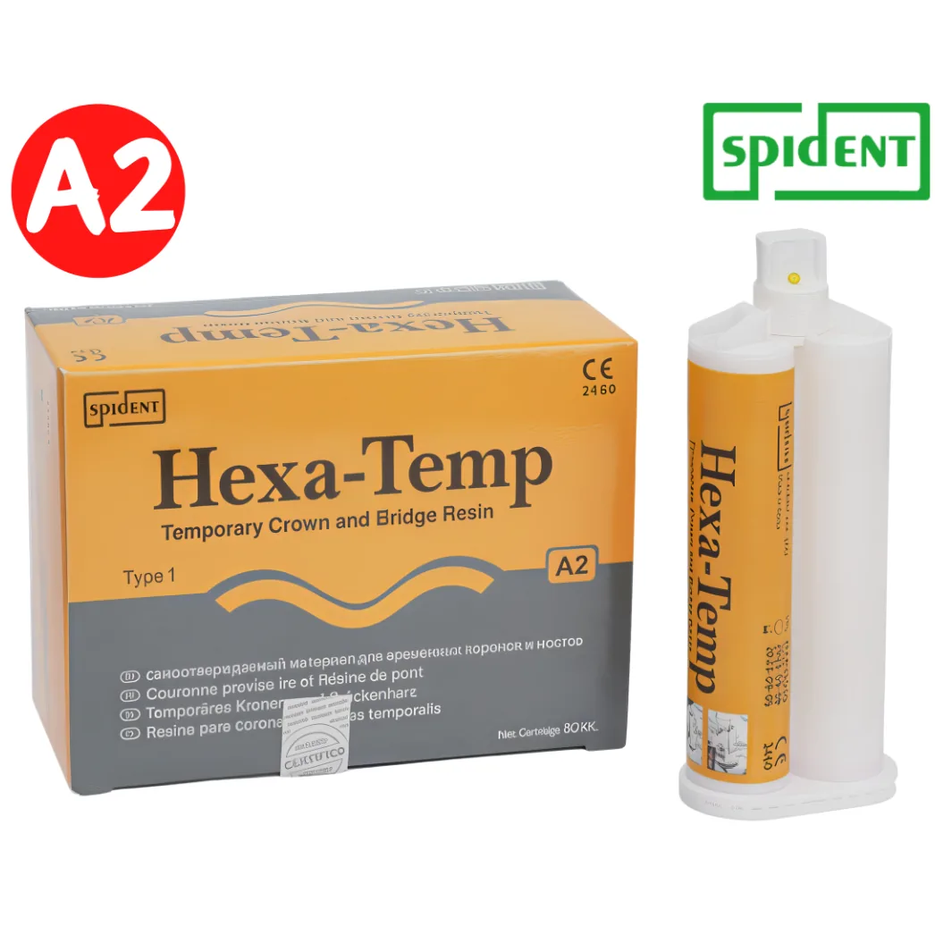Матеріал для виготовлення тимчасових коронок та мостів Hexa-Temp (Гекса-Темп), відтінок А2, 50 мл (Spident)