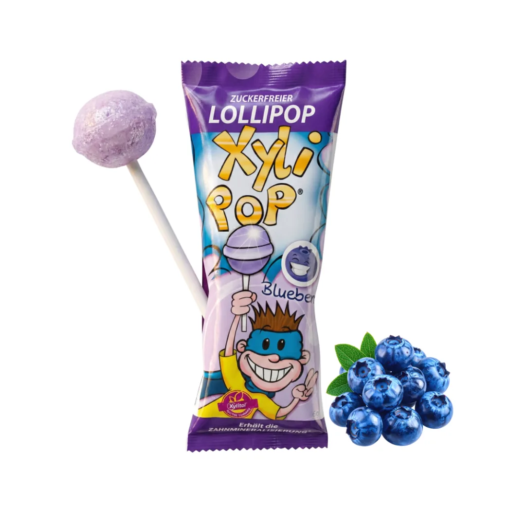 Льодяник зі 100% ксилітом XyliPOP Lollipop (КсиліПОП Лоліпоп), смак чорниця (Hager&Werken)