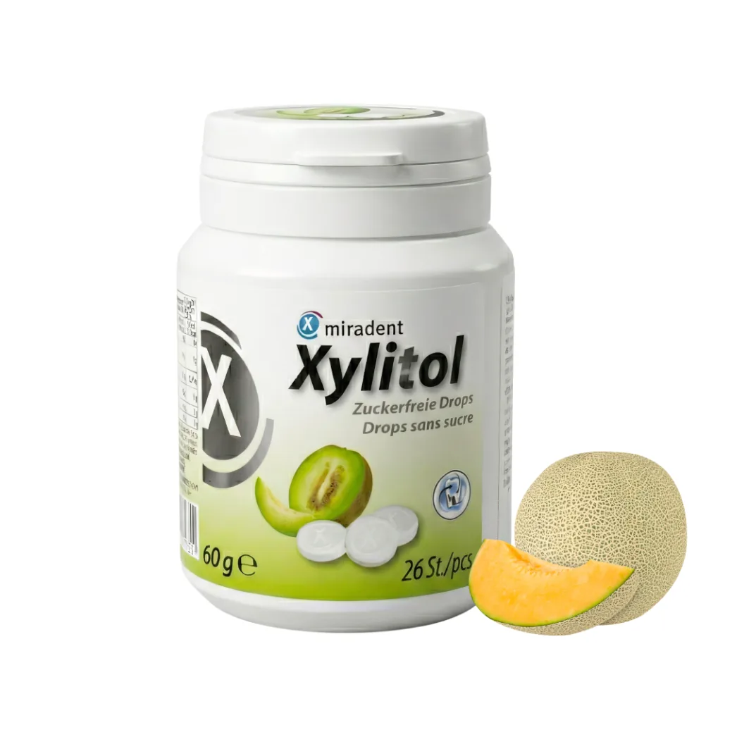 Льодяники без цукру з ксилітом Xylitol Drops Melon (Ксилітол Дропс Диня) (Miradent)