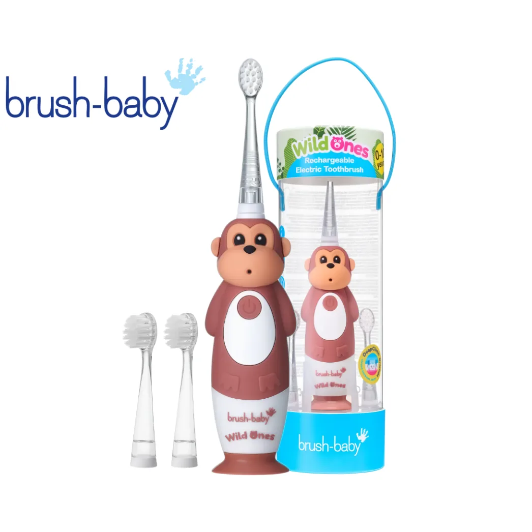 Електрична дитяча зубна щітка WildOnes Monkey (ВайлдОнз Мавпочка), 0-10 років (Brushbaby Ltd)