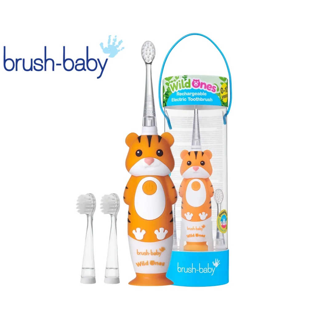 Електрична дитяча зубна щітка WildOnes Tiger (ВайлдОнз Тигрик), 0-10 років (Brushbaby Ltd)