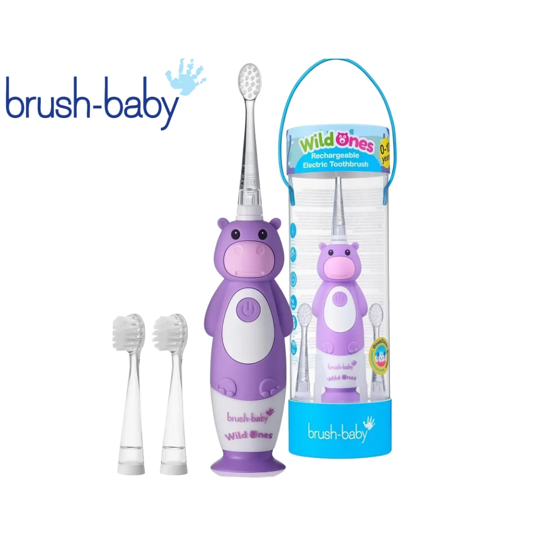 Електрична дитяча зубна щітка WildOnes Hippo (ВайлдОнз Бегемотик), 0-10 років (Brushbaby Ltd)