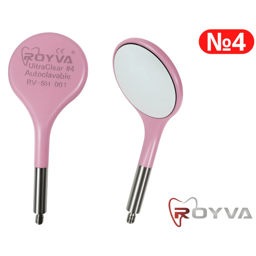 Стоматологічне дзеркало Ultra Clear HD (Ультра Клір ЕйчДі), колір рожевий, 1 шт. (Royva)