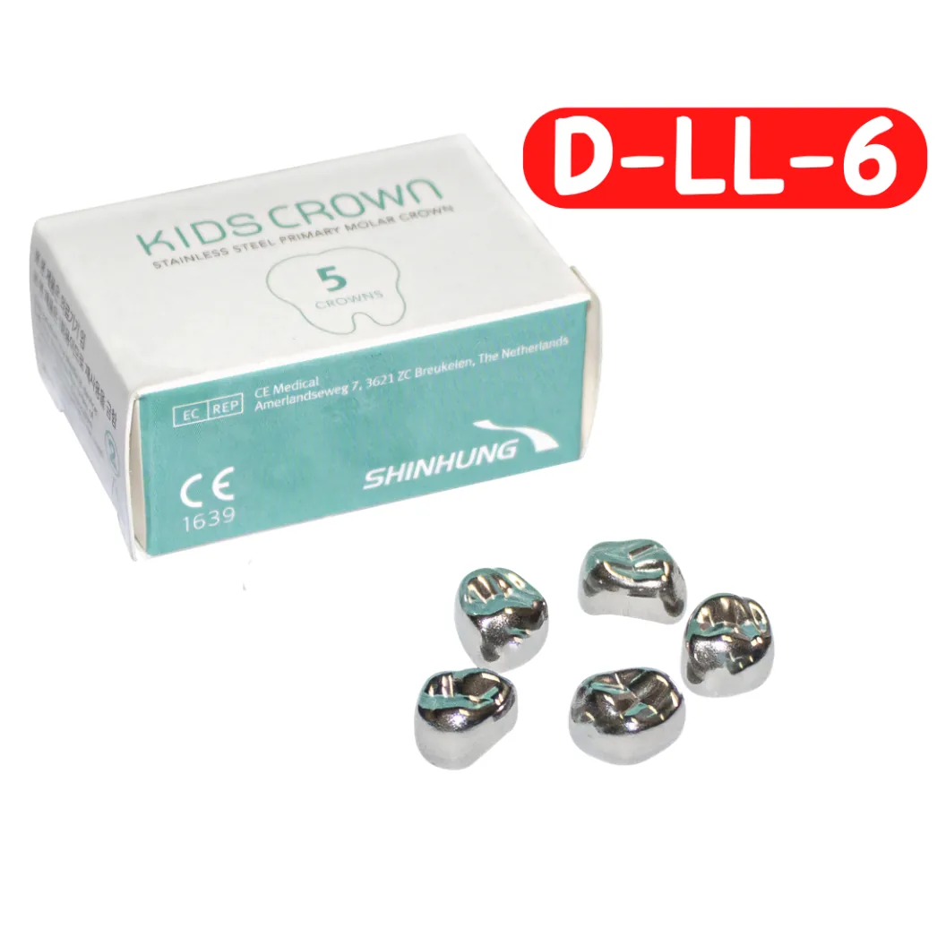 Дитячі коронки на молочний моляр Kids Crown (Кідс Краун), верхня ліва D-LL-6, 5 шт (SHINHUNG)