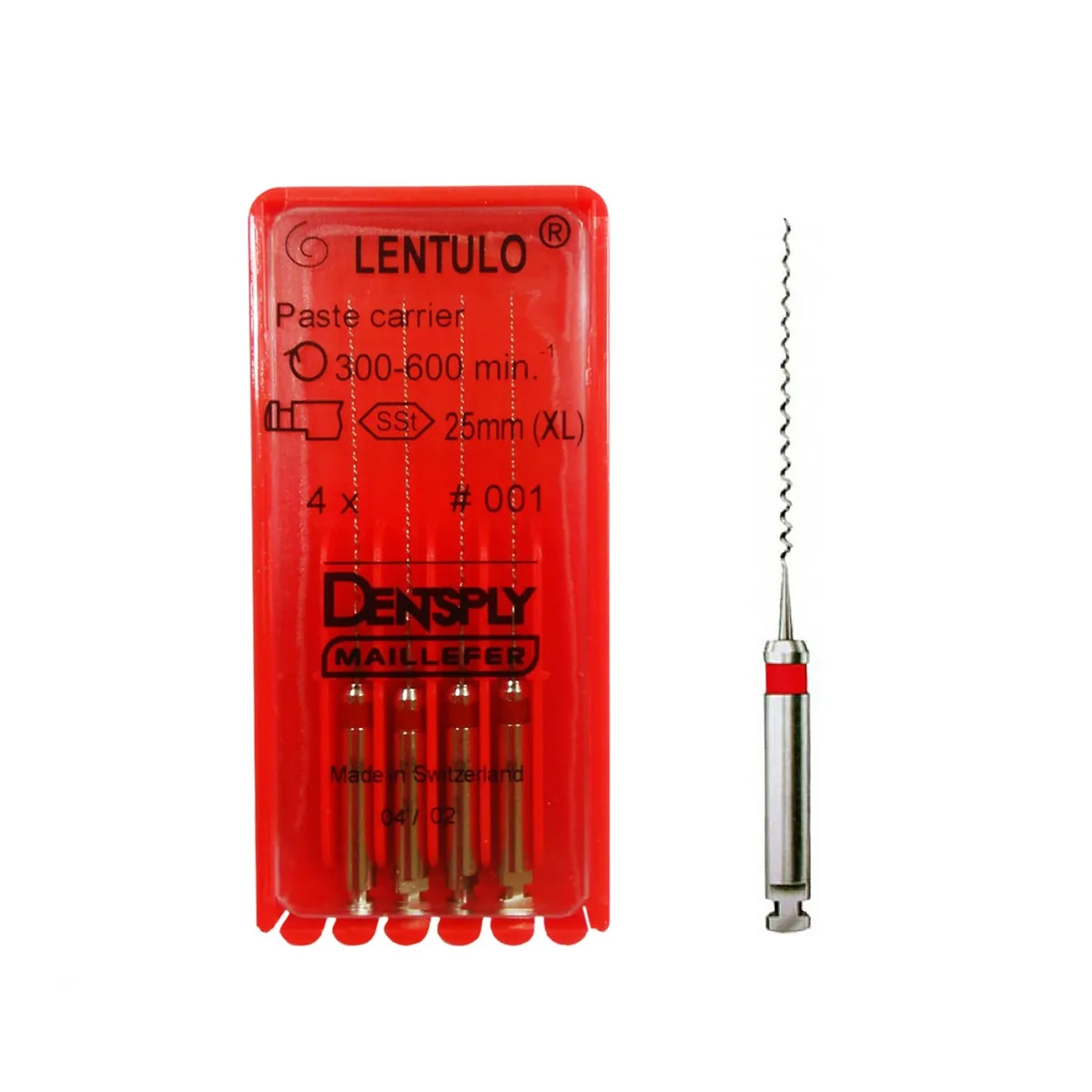 Каналонаповнювач Lentulo (Лентуло) № 001, довжина 25 мм, 4 шт. в упаковці (Dentsply Sirona)