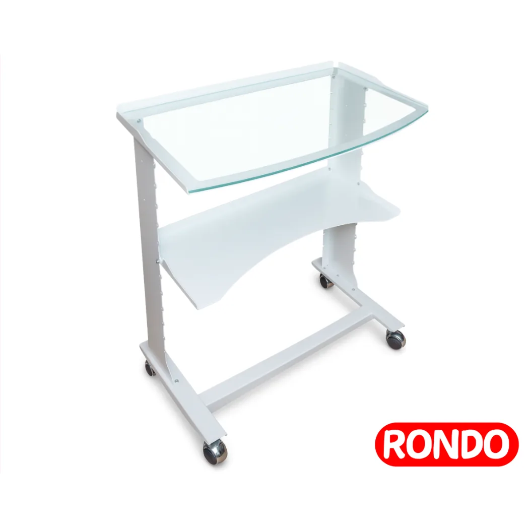 Пересувний маніпуляційний стіл Rondo (Рондо), металевий, зі скляною полицею (KIT)