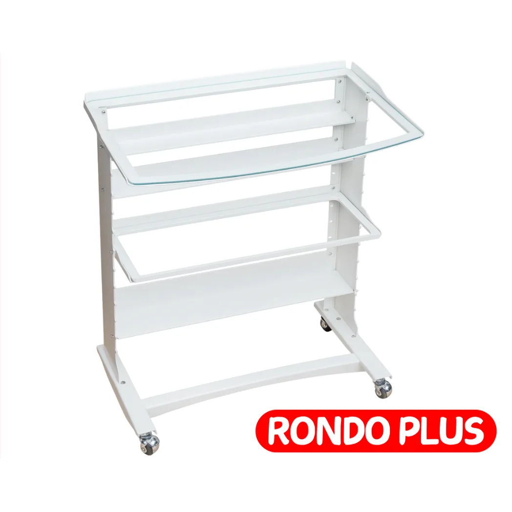 Пересувний маніпуляційний стіл Rondo Plus (Рондо Плюс), 5 полиць: 2 скляні, 3 металеві (KIT)